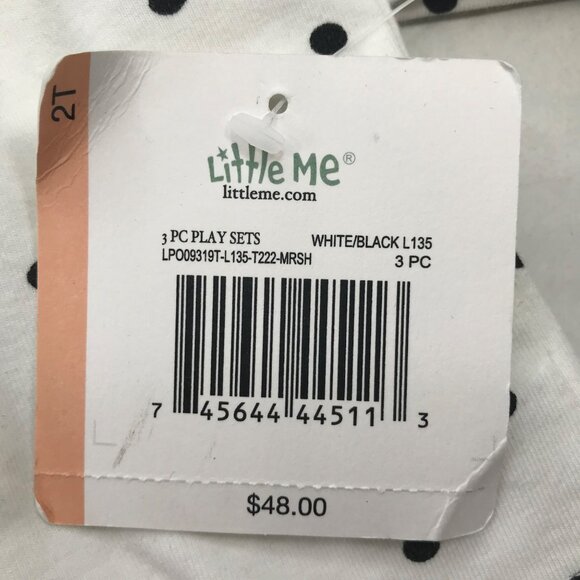 Little Me Girl's Size 2T Dress White Black From a 3 Piece Set New - Picture 4 of 13